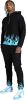 Men's Floral Men's 2 Pieces Tracksuits Running Jogging Athletic Casual Outfits Flame Suit Fitness Tracksuit Set - L - blue