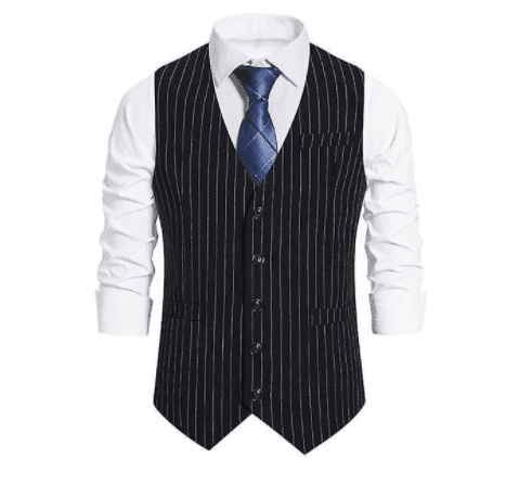 Men's Formal Suit Vest Slim Fit Waistcoat Business Vest For Suit Tuxed - L Men's Formal Suit Vest Slim Fit Waistcoat Business Vest For Suit Tuxed - L