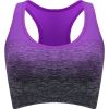 1pc/2pcs/3pcsMedium Support Two Tone Racer Back Sports Bra, Fitness Workout Running Yoga Bra - Purple - S(4)