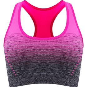 1pc/2pcs/3pcsMedium Support Two Tone Racer Back Sports Bra, Fitness Workout Running Yoga Bra - Rose Red - L(8/10)