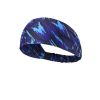 Camo Pattern Sports Stretchy Headbands; Knotted Sweat Absorption Fitness Running Yoga Headbands - Blue