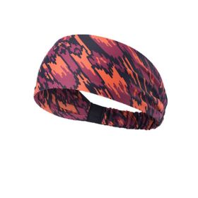 Camo Pattern Sports Stretchy Headbands; Knotted Sweat Absorption Fitness Running Yoga Headbands - Red