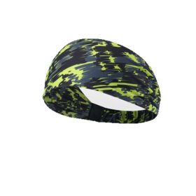 Camo Pattern Sports Stretchy Headbands; Knotted Sweat Absorption Fitness Running Yoga Headbands - Green