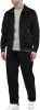 Mens 2 Pieces Velour Tracksuits Full Zip Stripe Casual Jogging Outfits Jacket & Pants Fitness Tracksuit Sets - XL - black
