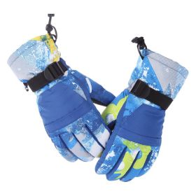 Winter Gloves Waterproof Ski Gloves Insulated Snowboard Gloves - Blue
