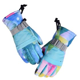Winter Gloves Waterproof Ski Gloves Insulated Snowboard Gloves - Light Blue