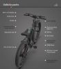 AOSTIRMOTOR 26" 500W Electric Bike Fat Tire P7 36V 12.5AH Removable Lithium Battery for Adults S07-P - as Pic
