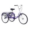 Adult Tricycle Trikes,3-Wheel Bikes,26 Inch Wheels Cruiser Bicycles with Large Shopping Basket for Women and Men - as Pic