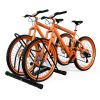 Living Room Bike Stand Cycling Rack Floor Storage Organizer For 2-Bicycle - Black - Bike Stand Cycling Rack