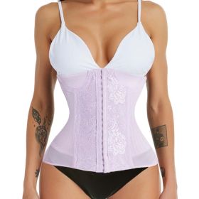 Waist trainer shaper corset slimming Belt underwear body shaper shapewear faja slimming belt tummy Sheath - purple - XXXL