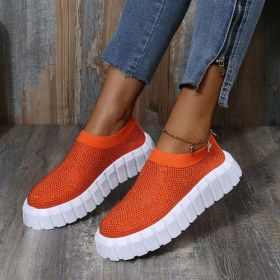 Bling Bling Female Mesh Platform Vulcanized Shoes - Yellow - 8.5