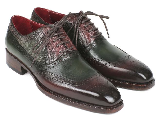 Paul Parkman Goodyear Welted Oxfords Brown & Green (ID#BW926GR) - EU 40 - US 7.5