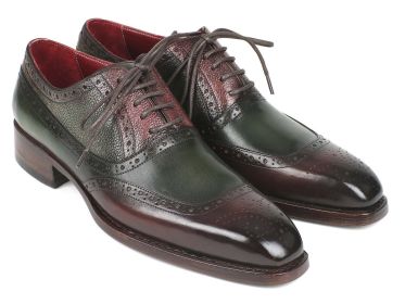 Paul Parkman Goodyear Welted Oxfords Brown & Green (ID#BW926GR) - EU 47 - US 13