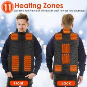 Heated Vest Electric USB Jacket Men Women Heating Coat Thermal Body Warmer Wear with 3 Temperature Levels - XL