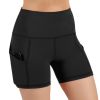 Athletic High-Waisted Sports Shorts for Women with Hip Pockets - S