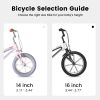 16" Kids Bike for Girls and Boys, Magnesium Alloy Frame with Auxiliary Wheel, Kids Single Speed Cruiser Bike. - as Pic