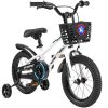 Kids Bike 16 inch for Boys & Girls with Training Wheels, Freestyle Kids' Bicycle with Bell,Basket and fender. - as Pic