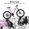 S24103 24 inch Mountain Bike for Teenagers Girls Women, Shimano 21 Speeds with Dual Disc Brakes and 100mm Front Suspension, White/Pink - as Pic