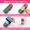 Silicone Cup Cradle For Tumblers With Built-in Slot; Anti-Slip Water Cup Holder For Tumblers/Coffee Cups/Glass/water Bottles/Cans - Blue