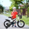 Kids Bike 16 inch for Boys & Girls with Training Wheels, Freestyle Kids' Bicycle with Bell,Basket and fender. - as Pic