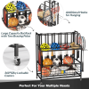 Sports Equipment Organizer, Basketball Storage Rack, Sports Organizer Cart with Basket and Hooks - Black