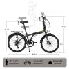 24" Folding City Bike Aluminum Frame 7 Speed Folding Bike - as Pic