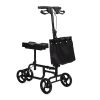 Folding Knee Scooter, Steerable Leg Walker with Bag and Dual Braking System, Crutch Alternative for Foot Injuries Ankles Surgery, Black - as Pic