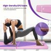 4-Panel PU Leather Folding Exercise Gym Mat with Hook and Loop Fasteners - Pink & Purple