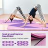 4-Panel PU Leather Folding Exercise Gym Mat with Hook and Loop Fasteners - Pink & Purple