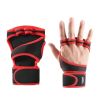 1 Pairs Unisex Weightlifting Training Gloves Fitness Sports Body Building Gymnastics Gym Hand Wrist Palm Protector Gloves - Black - XL