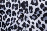 Men's Fashion Leopard Shirts Slim Fit Stand Collar Single Breasted Shirts Casual Long - Bwcs white-L