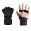 1 Pairs Unisex Weightlifting Training Gloves Fitness Sports Body Building Gymnastics Gym Hand Wrist Palm Protector Gloves - Black - XL