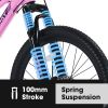 S24103 24 inch Mountain Bike for Teenagers Girls Women, Shimano 21 Speeds with Dual Disc Brakes and 100mm Front Suspension, White/Pink - as Pic