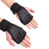 1 Pairs Unisex Weightlifting Training Gloves Fitness Sports Body Building Gymnastics Gym Hand Wrist Palm Protector Gloves - Black - M