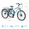 Adult Tricycle Bike,7-Speed Mountain Tricycle,26-Inch 3 Wheels,Comfortable Widen Saddle,Rear Integrated Shopping Basket - as Pic