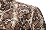 Men's Fashion Leopard Shirts Slim Fit Stand Collar Single Breasted Shirts Casual Long - Bwcs yellow03-M