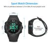 Digital Men Sports Watch Water-Resistant Military Tactical Wrist Watch - Black