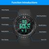 Digital Men Sports Watch Water-Resistant Military Tactical Wrist Watch - Black