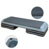 Adjustable Aerobic Stepper Workout Step with 4 Risers Fitness & Exercise Platform Trainer - as Pic