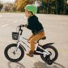 Kids Bike 16 inch for Boys & Girls with Training Wheels, Freestyle Kids' Bicycle with Bell,Basket and fender. - as Pic