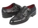 Paul Parkman Men's Cap-Toe Double Monkstraps Gray & Black - -----