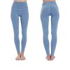 Women's High Waist Leggings Yoga Sport Pants - Light Blue - M