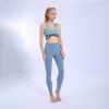 Women's High Waist Leggings Yoga Sport Pants - Light Blue - XL