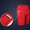 All Seasons Yoga Shorts Stretchable With Phone Pocket - Large - White