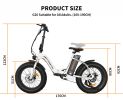 AOSTIRMOTOR G20 Folding Electric Bike Ebike Bicycle 500W Motor 20" Fat Tire With 36V/13Ah Li-Battery New Model - as Pic