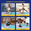 4-Panel PU Leather Folding Exercise Gym Mat with Hook and Loop Fasteners - Pink & Blue