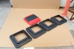 Height-Adjustable Step Aerobics Platform Fitness Equipment Stepper Trainer Exercise Step Platform with 4 Riser Red - as Pic