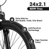 S24103 24 inch Mountain Bike for Teenagers Girls Women, Shimano 21 Speeds with Dual Disc Brakes and 100mm Front Suspension, White/Pink - as Pic
