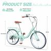 7 Speed, Steel Frame,Multiple Colors 22 Inch Girls Bicycle - as Pic