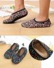 Slipper Socks for Womens Cozy Warm Indoor Boat Socks With Grippers, 5 Pairs Purple Foral - Default